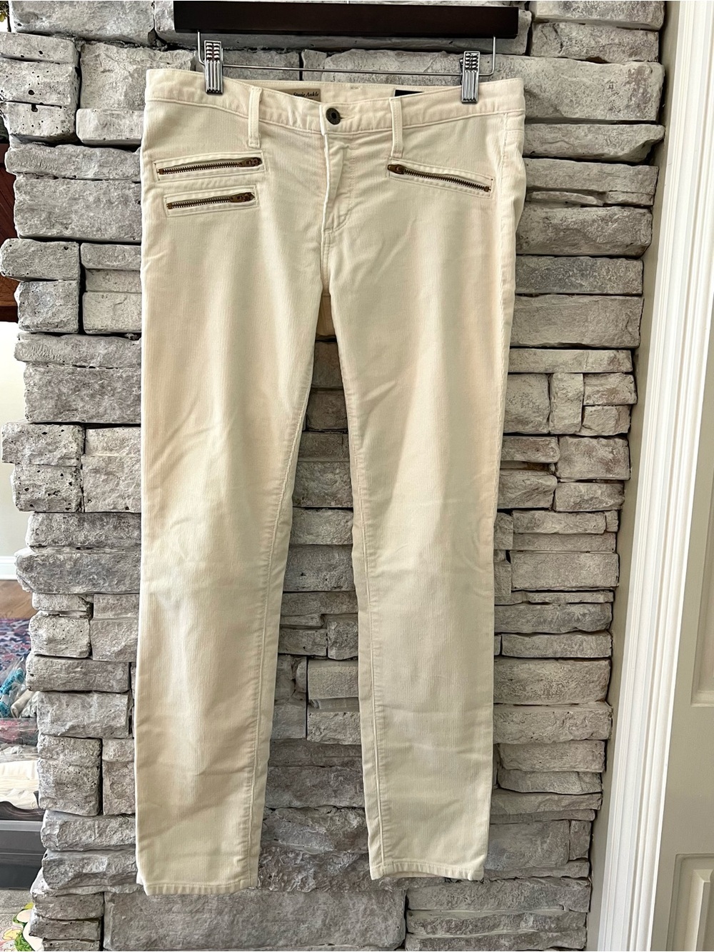 AG Adriano Goldschmied the moto Stevie Ankle Corduroy Straight Leg Pants Size 28